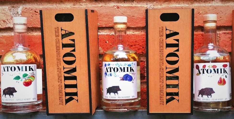 Bottles of Atomik spirit