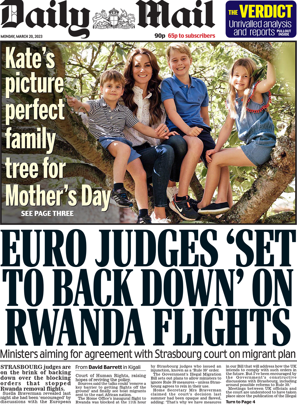 Daily Mail front page