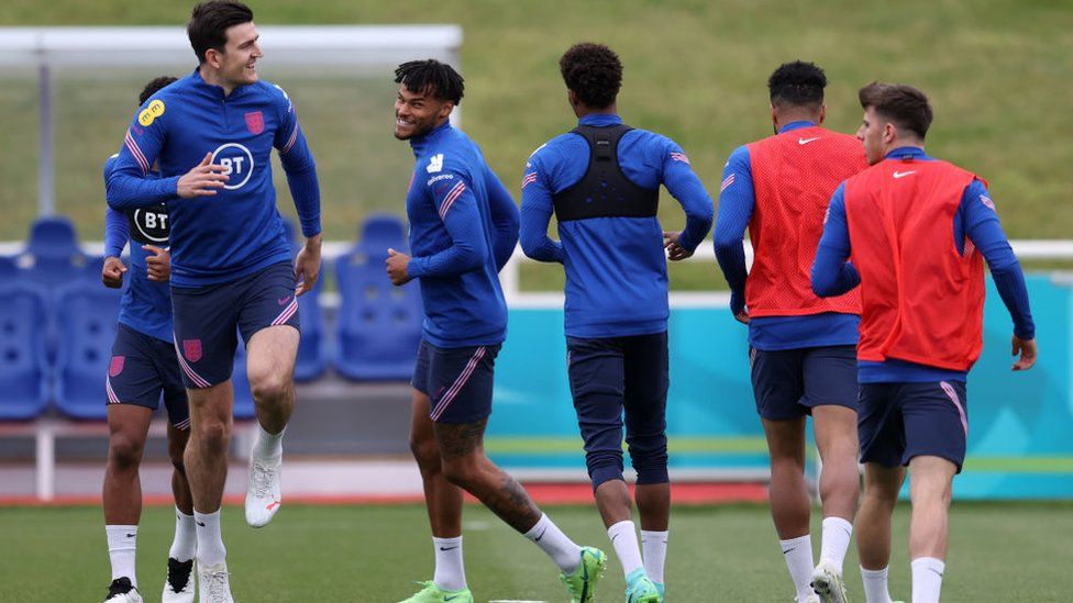 England team in training