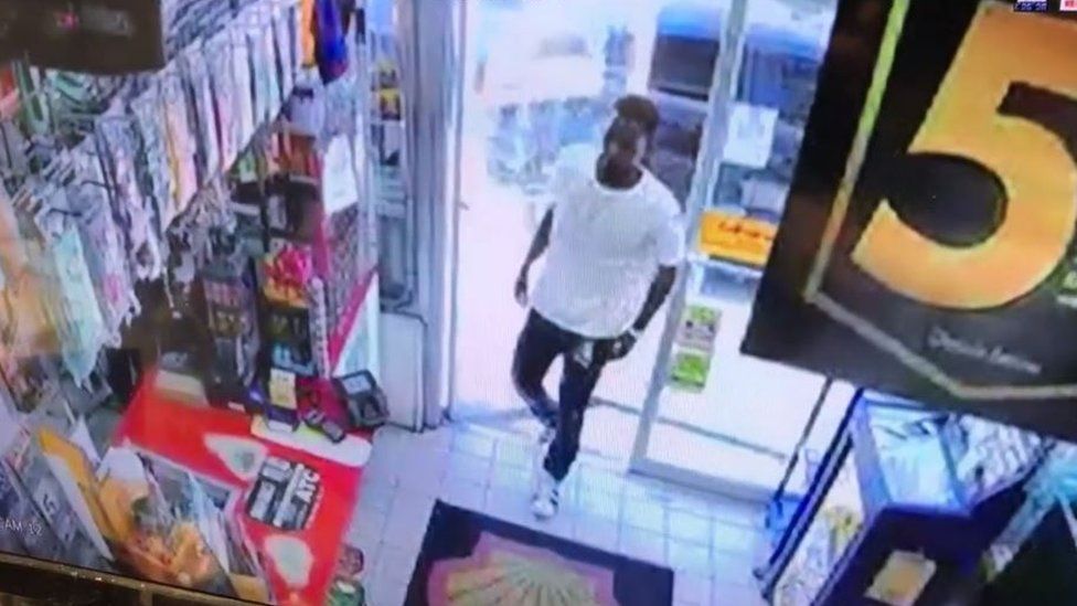 Surveillance footage shows Robinson moments before he fled