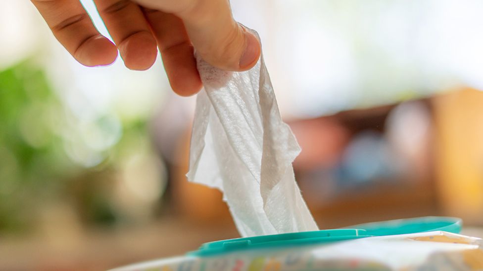 Plastic wet wipes ban planned in England to tackle pollution - BBC News