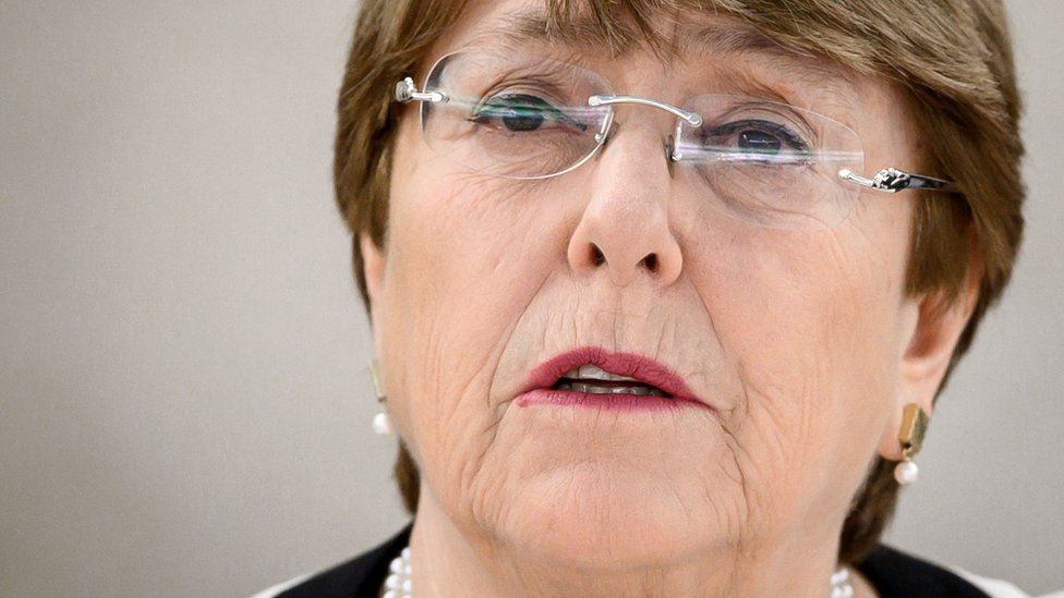 United Nations High Commissioner for Human Rights Michelle Bachelet delivers her annual report before the UN Human right council members on March 6, 2019 in Geneva.