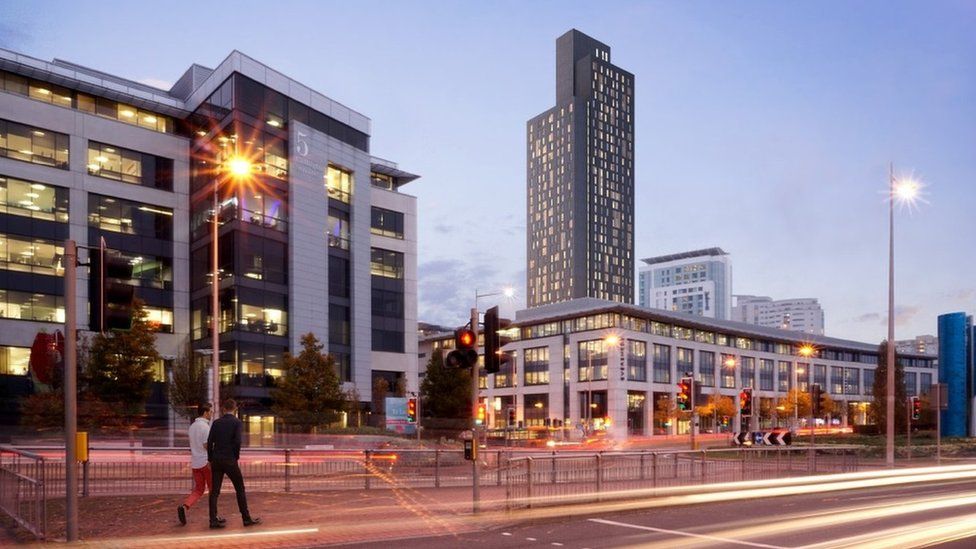 Architect's impression of proposed 42-storey building in Cardiff