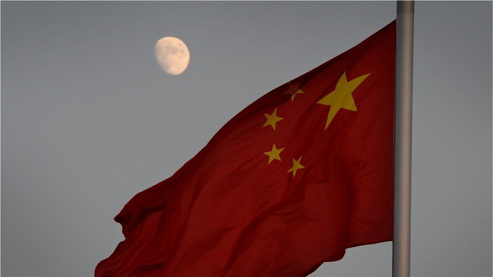Moon and Chinese flag