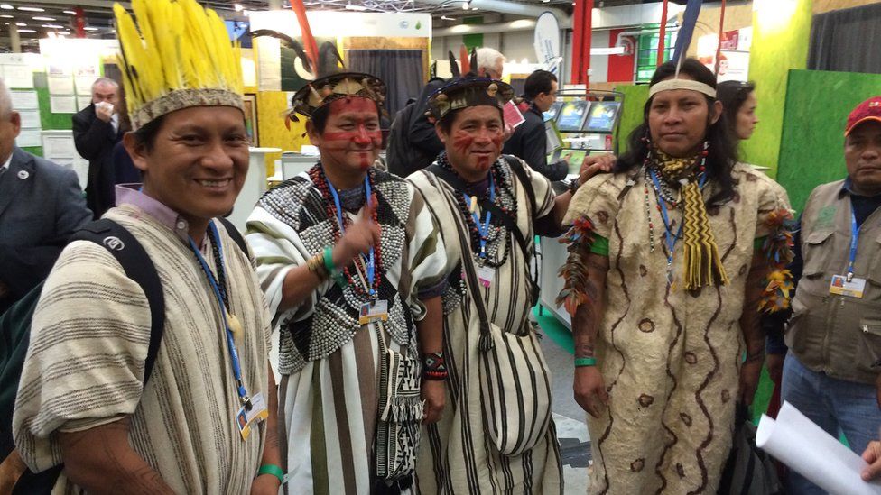 Indigenous leaders at the forest meeting in Paris