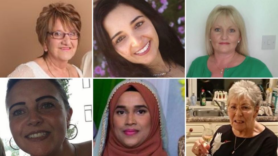 Mary Annie Sowerby, Aliny Godinho, Elize Stevens, Alison Hunt, Asma Begum and Dorothy Bowyer