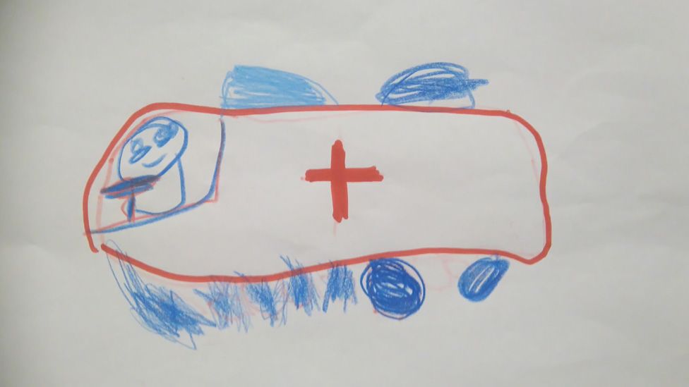 Brynbach Primary School pupil Oliver's prize winning art work to depict what the NHS means to him