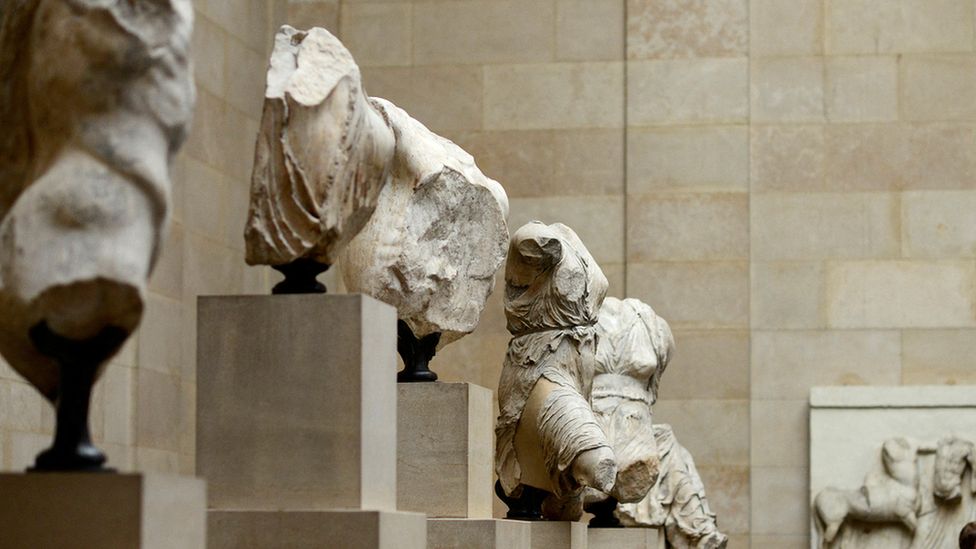 The Parthernon Marbles, also known as the Elgin Marbles