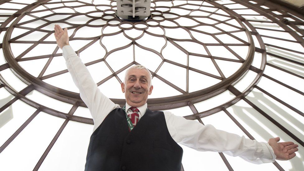 Lindsay Hoyle poses in front of the clock known as Big Ben
