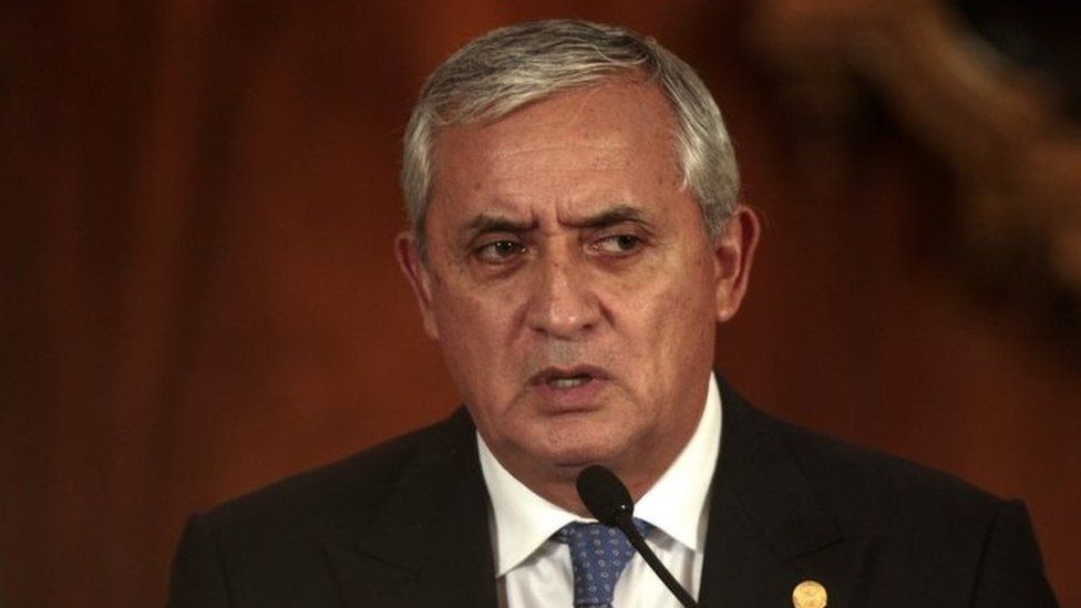 Guatemalan President Otto Perez Molina speaks during a news conference in Guatemala City on 31 August 2015.