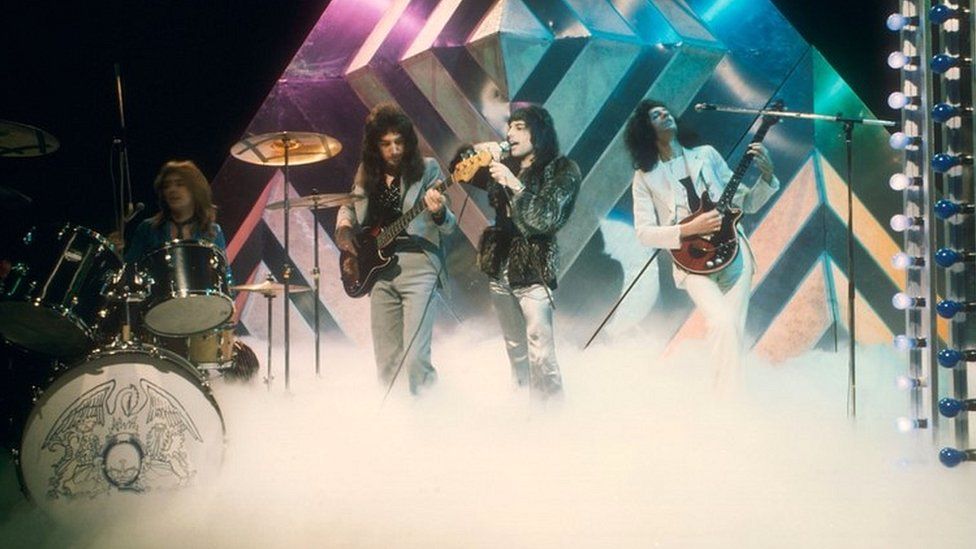 Queen performing on Top of the Pops