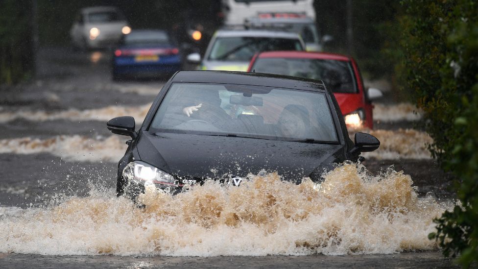 Cars in flood