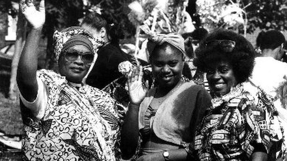 Three women at the African Caribbean Festival in Sheffield in 1989