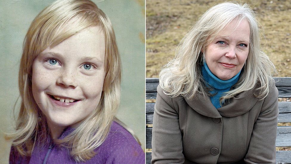 Pauline Dakin as a child, and today