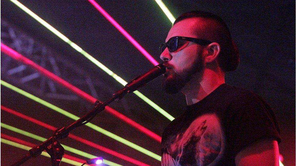 Aaron Kyle Behrens of Ghostland Observatory performs for StubHub showcase at SXSW
