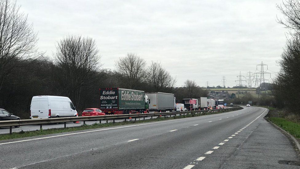 Queuing traffic on A1 southbound