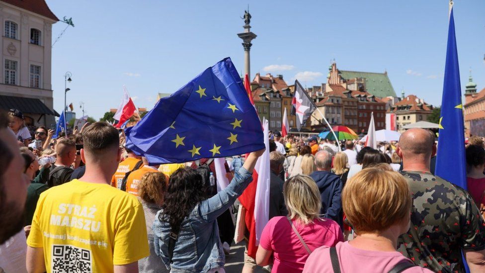 Марш оппозиции в Варшаве, Польша, 4 июня 2023 г.