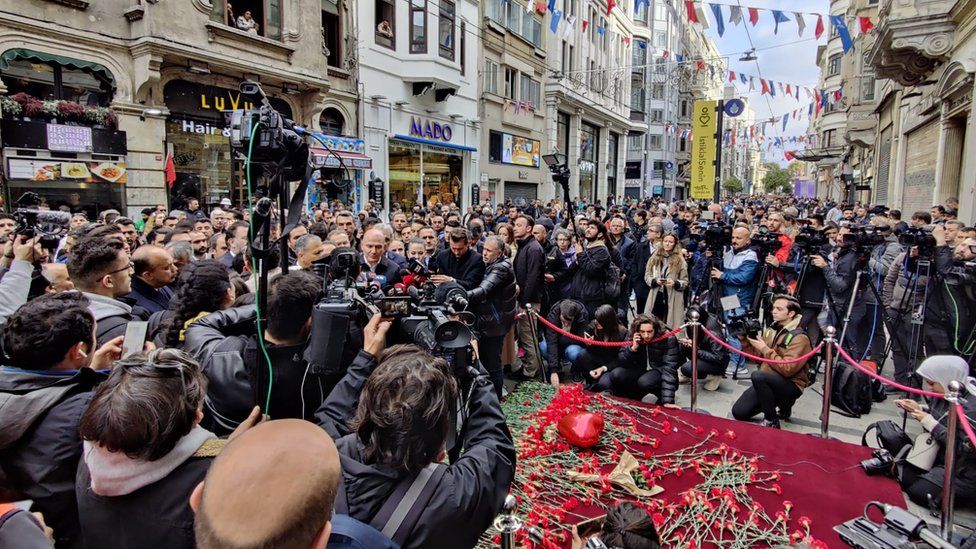 Istiklal Street on Monday, a day after a bomb killed at least six people
