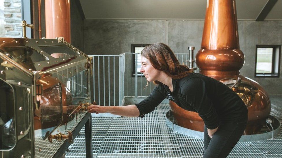 Woman at Cardona Distilllery, New Zealand