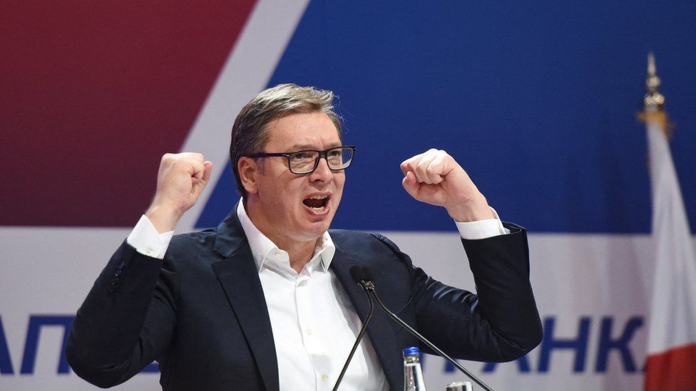Aleksandar Vucic, the presidential candidate of the ruling SNS party (Serbian Progressive party