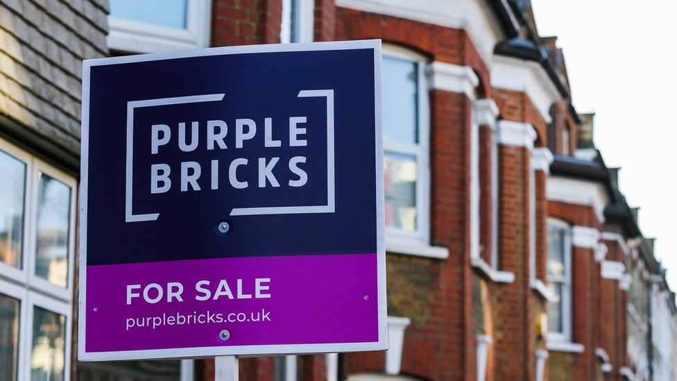 A purple bricks sales board