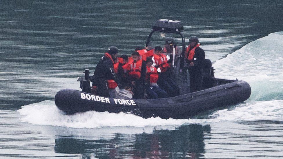 Border Force officials detained 12 adult migrants on Friday