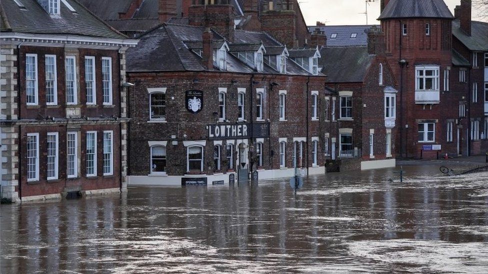 Rising water levels in York