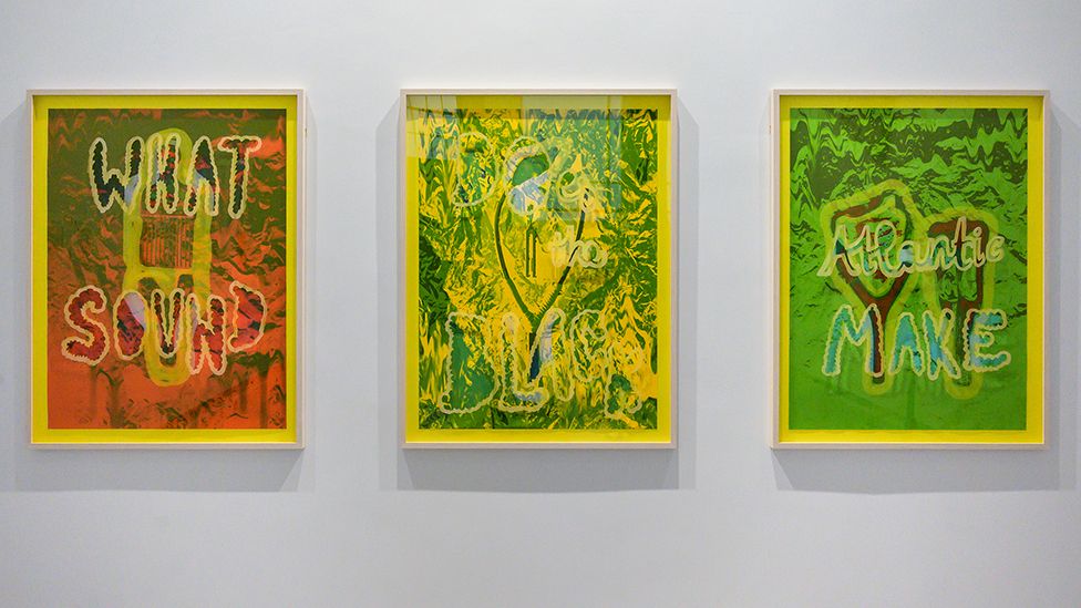 Three prints depicting slingshots