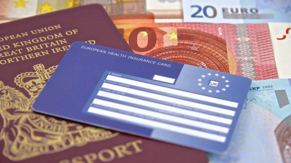 Ehic card, passport and euros