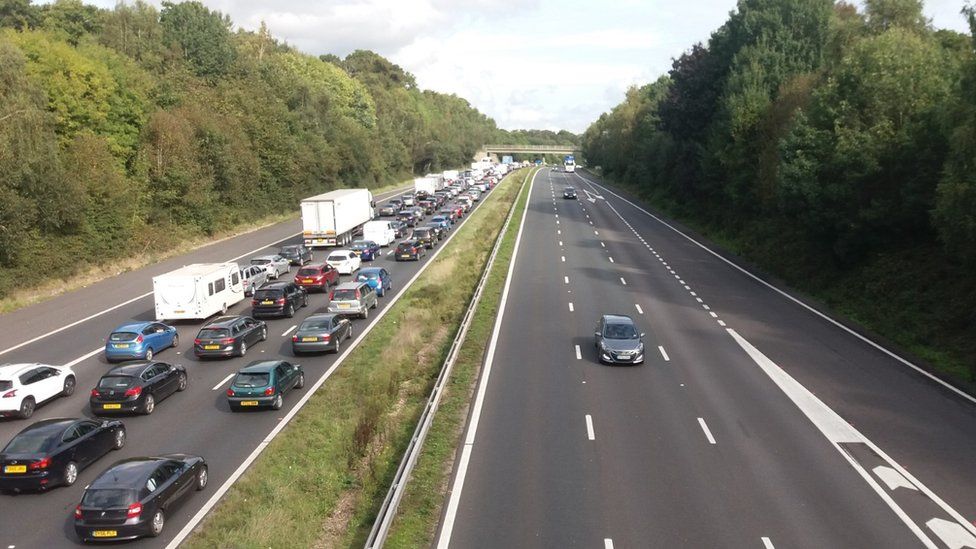 Motorists stuck on the M3