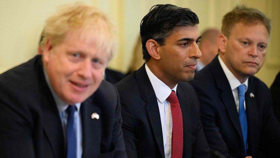 Boris Johnson, Rishi Sunak and Grant Shapps