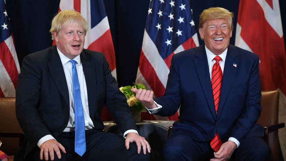 Prime Minister Boris Johnson and former US president Donald Trump