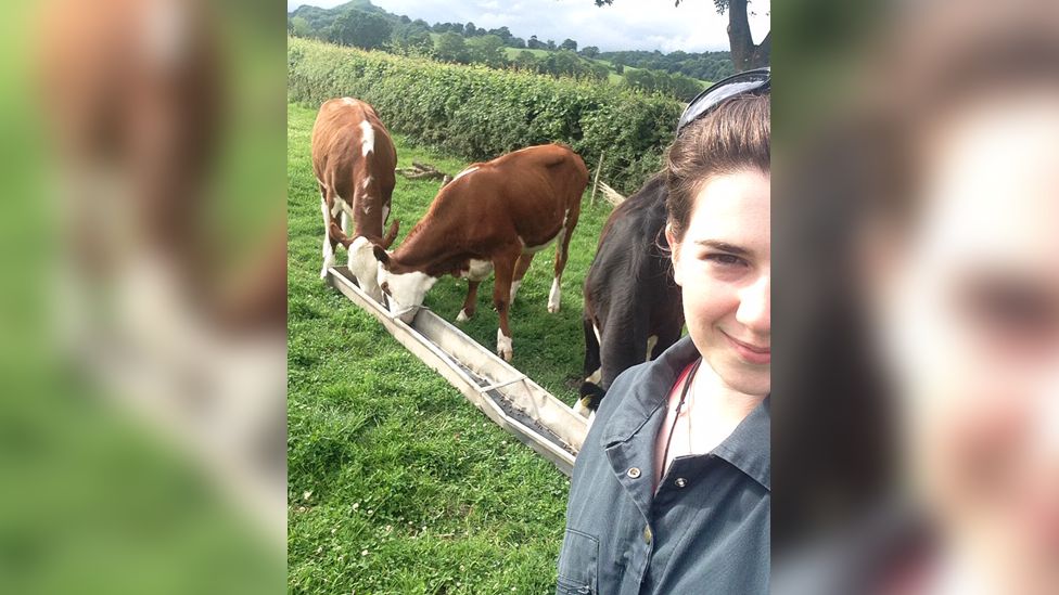 Laura Bartley with cows