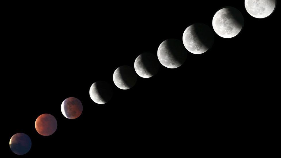 lunar eclipse from the moon