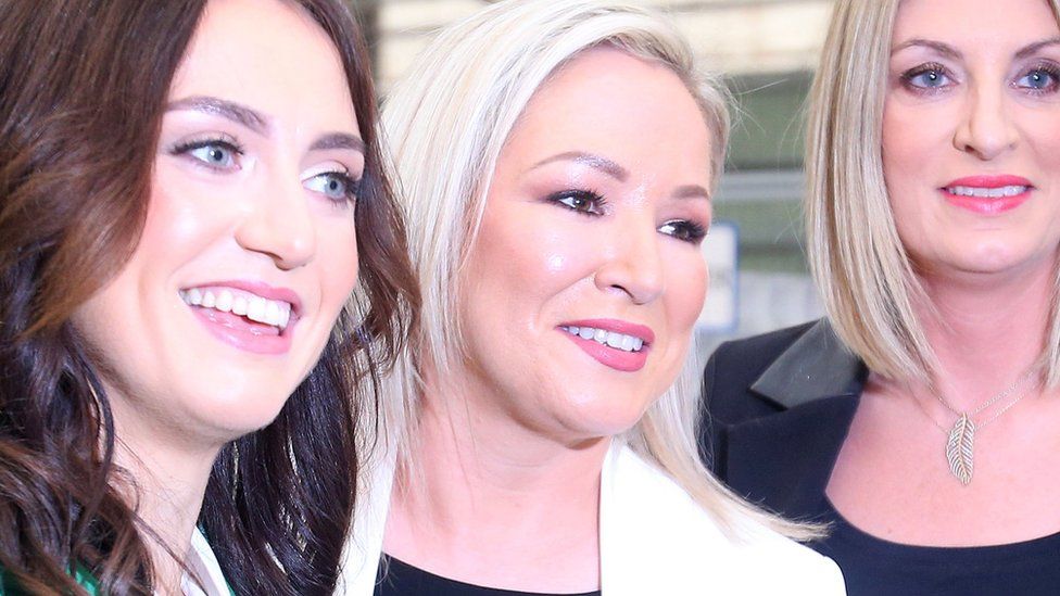 Elected Sinn Féin MLA's Emma Sheerin, Michelle O'Neill and Linda Dillon