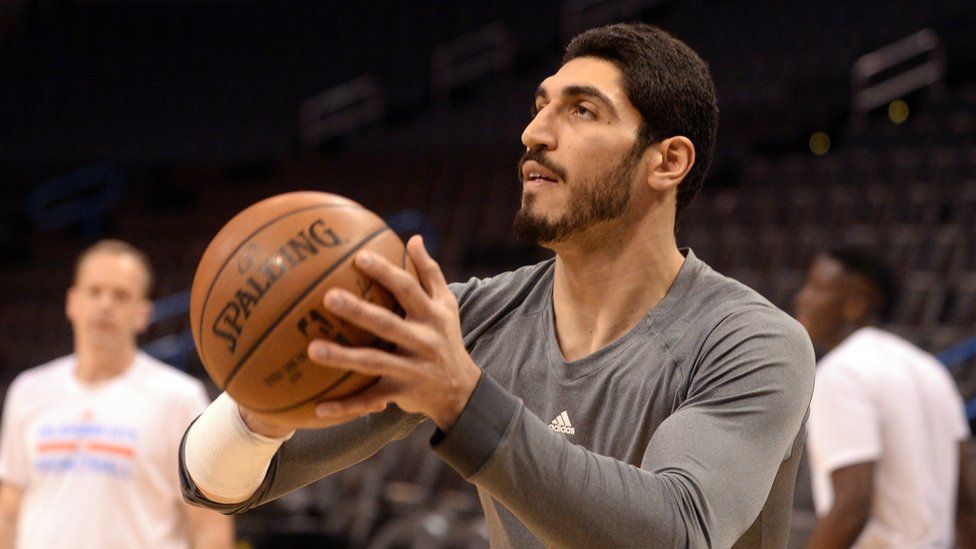 Oklahoma City Thunder center Enes Kanter (11) warms up prior to the game against the San Antonio Spurs at Chesapeake Energy Arena.
