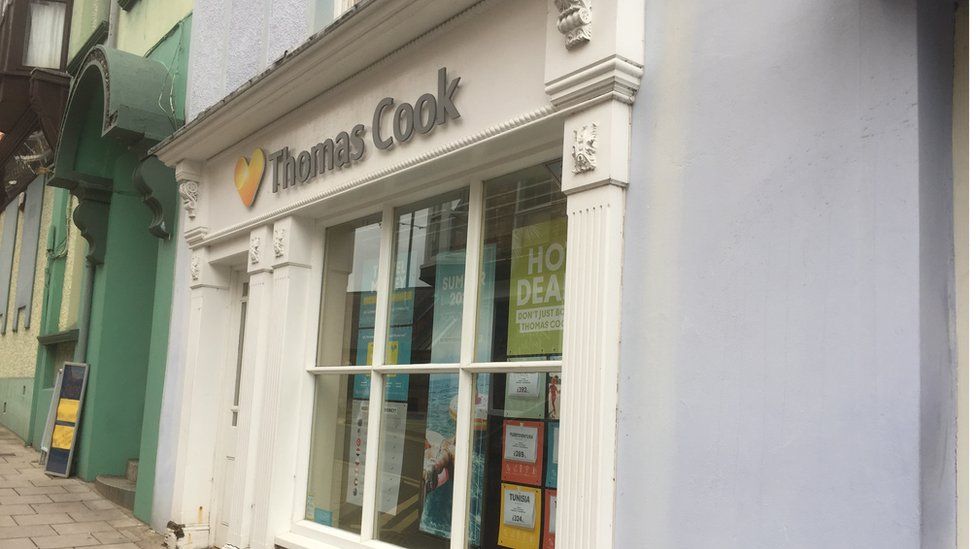 The Thomas Cook store in Cardigan, Ceredigion, closed