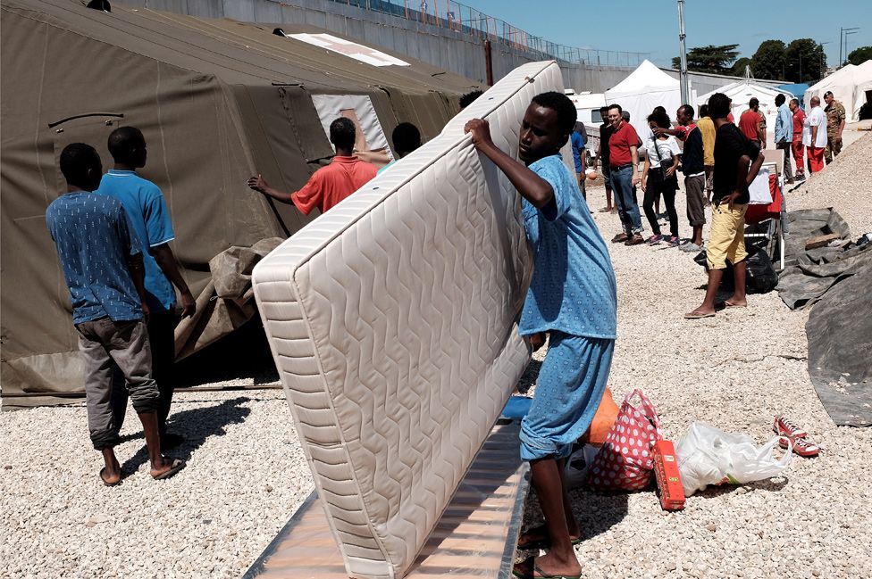 Eritreans in a refugee camp in Rome (2015 file pic)