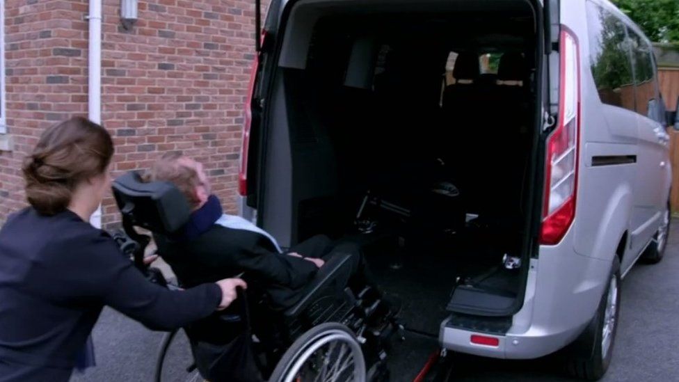 Rob Burrow, his wife Lindsey Burrow and their van