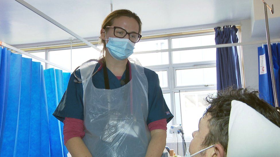 Dr Katie Sykes with patient