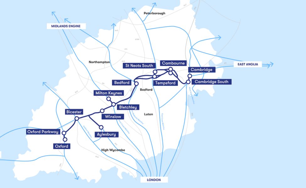 East West Rail map plan
