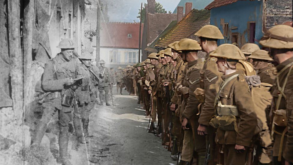 An image from Peter Jackson's 3D film about the First World War