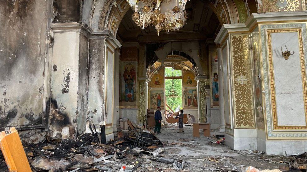 Odesa Transfiguration Cathedral after Russian strikes
