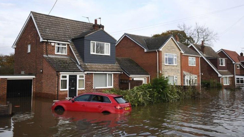 Flooding in Fishlake, near Doncaster