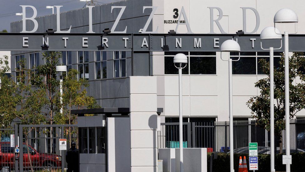 Вид показывает кампус Blizzard Entertainment после того, как Microsoft Corp объявила о покупке Activision Blizzard за 68,7 млрд долларов в рамках крупнейшей сделки в игровой индустрии в истории, Ирвин, Калифорния, США, 18 января 2022 года.