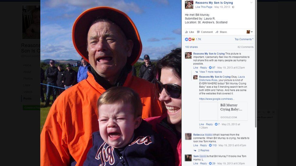 Bill Murray with crying child