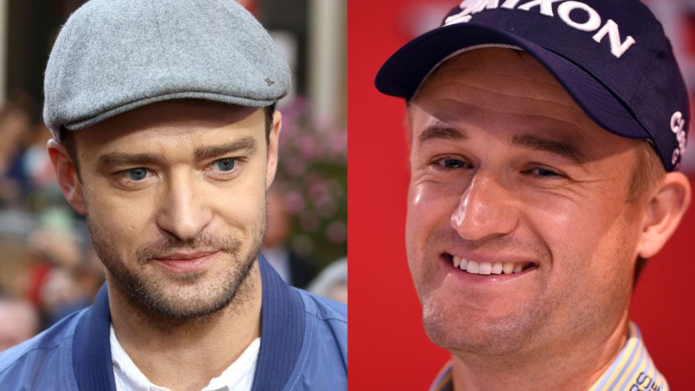 Justin Timberlake, left, and Russell Knox