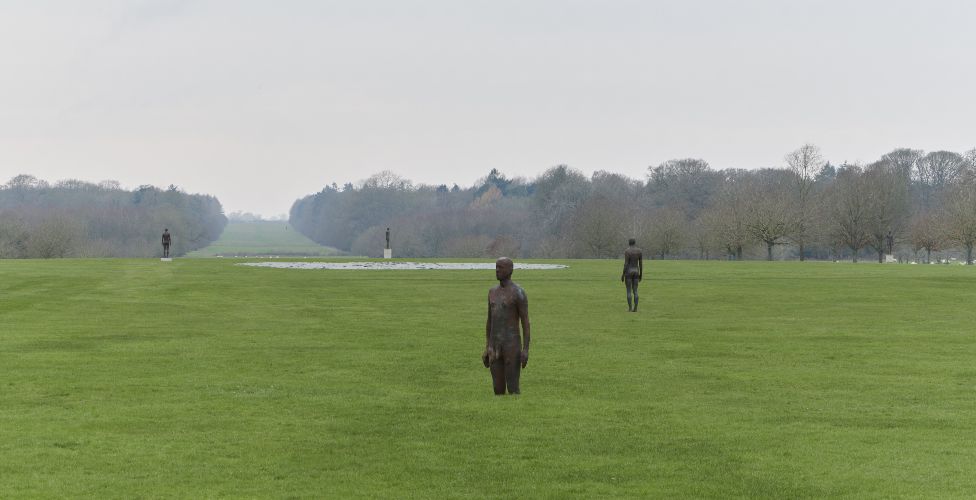 Antony Gormley's Time Horizon installation at Houghton Hall, Norfolk,