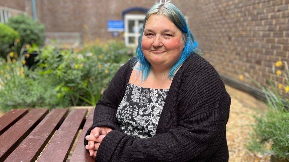 Penny Browne on the operating table at Luton and Dunstable University Hospital as surgeons perform a gastric band operation