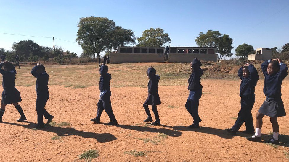 Learners in Sebushi Primary School, a school in the same village as Michael's school, must now accompany each other to the toilets as a new safety measure.